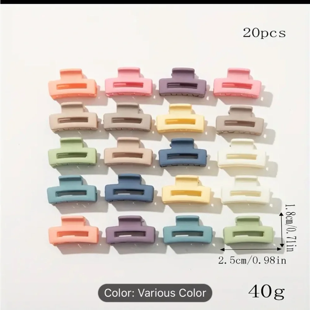 Women’s 20‎ pcs Candy Color Basic Mini Size Hair Claw NWOT